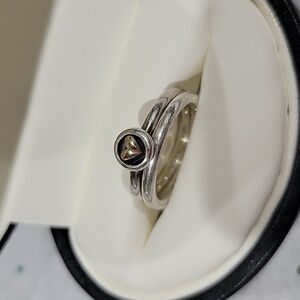 Pandora retired silver ring set